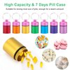 Small Portable Pill Case Keychain, Anglecai Waterproof Metal Pill Holder Tube Mini Pill Organizer Weekly Pocket Pill Boxes, Pill Container Holder with 7 Compartments for Travel Camping