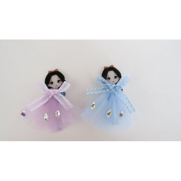 Two princess fairy tale doll dress alligator hair clip E