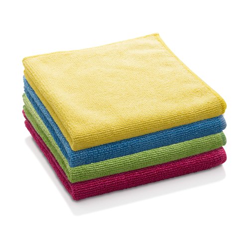 E-Cloth Microfiber Cloth 4-Pack, World's Leading Premium Microfiber Cleaning Cloth, Twice as Durable as Competition, 1 Year Guarantee, Ideal for Kitchen, Countertops, Sinks, and Bathrooms, Assorted