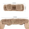 YISSION 2PCS Bear Ears Spa Headband No Slip Head Band for Face Wash Makeup Skincare Facial Headband Elastic Hair Band Carol Fleece Headbands for Women Girls (White Brown)