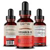 Vegan B12 Complex Liquid Sublingual Drops - Premium Methylcobalamin Supplement for Stronger Hair Skin & Nails Vitamin b12 b6 b5 b3 & b2 Natural Energy Boost, Immune System & Mental Focus Support