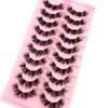 HBZGTLAD Invisible band Lashes 10 Pairs 3D Faux Mink Lashes Natural short Transparent Terrier Lashes Clear Band Soft Eyelashes Extension (10pairsN24)