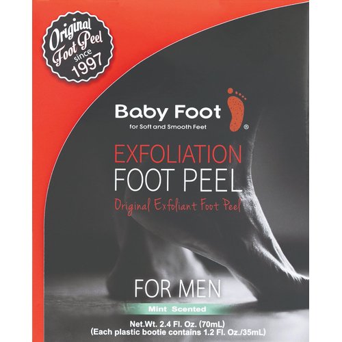 Baby Foot - Original Foot Peel Exfoliator For Men - Foot Peel Mask - Repair Rough Dry Cracked Feet and remove Dead Skin, Repair Heels and enjoy Baby Soft Smooth Feet 2.7 Fl. Oz. Mint Scented Pair