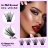 Bodermincer 120pcs 8-10-12-14mm Mixed,10-12-14-16mm Mixed Segment Clusters Individual Lashes Professional Makeup Individual Cluster EyeLashes Grafting Fake False Eyelashes Eyelash Extension Individual