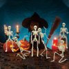 DINESIL 6 Packs Posable Halloween Skeleton Decorations, 16" Full Body Halloween Plastic Skeleton with Movable Joints for Halloween Haunted House Props Spooky Scene Party Decorations