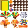 80UncleKimby 20 Sets Thanksgiving Turkey Craft Kit for Kids - Fall Pinecones DIY Arts and Crafts Set for Classroom Activities Supplies