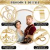 Henoyso 4 Pcs Prom King and Queen Crowns for Men Women King Queen Tiara Crystal Headband Homecoming Costume Party Favor(Gold, Silver, Elegant)