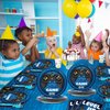 gisgfim Video Game Party Supplies Tableware Set for 20 Guests Gaming Party Birthday Plates Blue Gamer Party Decorations Includes 7inch Plates, Napkins, Tablecloth