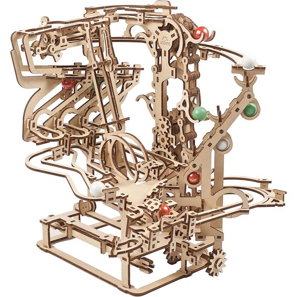 UGEARS Wooden Marble Run Chain Hoist - Mechanical 3D Wooden Puzzles for Adults, DIY Model Kit Crafts for Adults, Unique Puzzles for Adults - 3D Puzzle Marble Game Gifts for Puzzle Lovers - 400 Pcs