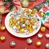Augshy 100 Pieces Jingle Bells 4/5Inch Craft Bell Bulk for Christmas Home and Pet Decorations Xmas Decor Party Favors Supplies (Gold and Silver)