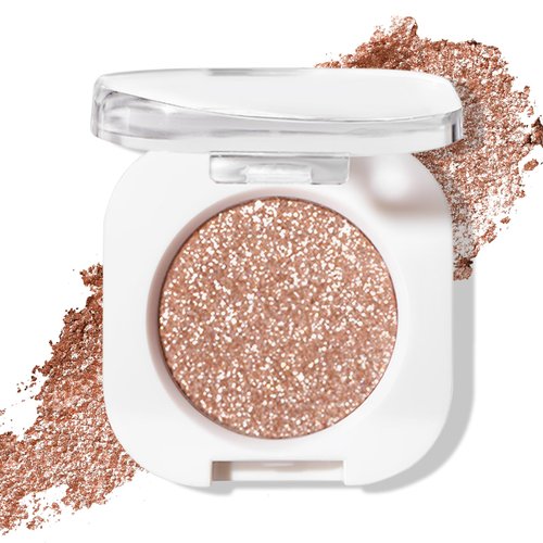 Erinde Single Glitter Eyeshadow, Champagne Glow Shimmer Eyeshadow, Ultra-fine Lightweight Powder, Multiuse Blendable Eyeshadow Highlighter, Glossy Korean Eyes Makeup, 09 Moonstone