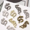 SILPECWEE 50pcs 3D Dragon Nail Charms for Acrylic Nails 3D Nail Art Charms Metal Nail Dragon Studs Alloy Nail Jewels Decorations for Nails Salon Accessories Craft Making