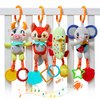 TUMAMA 4 Pack Baby Toys for 0 3 6 9 12 Months, Hanging Crib Toys for Newborn Infant Development, Car Seat Stroller Soft Plush Rattles Toy for Babies