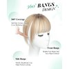 Clip in Bangs Bangs Hair Clip Fake Bangs Clip In Bangs Real Human Hair Hairpieces Ombre Blonde 360° Cover Clip on Bangs for Women Fringe with Temples Wispy Bangs Clip In Hair Extensions French Bangs