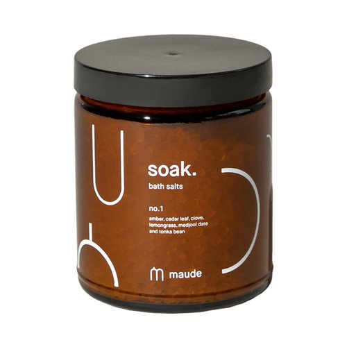 Maude Soak No. 1 - Nourishing Mineral Bath Salts for Solo or Partner Bath Soaks - Rejuvenating & Moisturizing Bath Soak Made of Hand-Harvested Coarse Dead Sea Salt Crystals + Vitamins (8 oz)