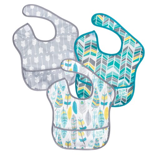 Bumkins Bibs, Baby Bibs for Girl or Boy, SuperBib Baby and Toddler Bib for 6-24 Months, Baby Bib for Eating, Feeding Bib, Waterproof Lightweight Fabric – Feathers and Quill
