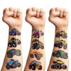 8 Sheets (96PCS) Monster Truck Temporary Tattoos Themed Birthday Party Decorations Favors Supplies Decor Stickers for Kids Boys Girls Gifts Classroom School Prizes Rewards