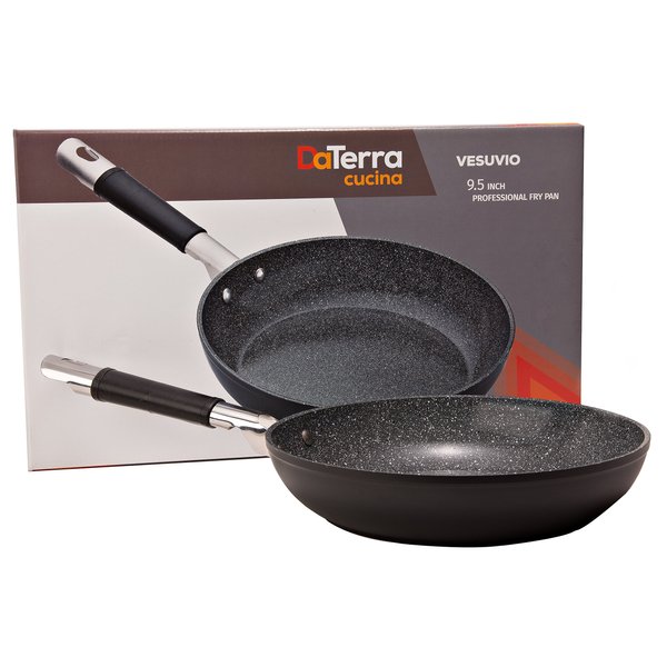 DaTerra Cucina 9.5” Nonstick Frying Pan | Made in Italy | Proprietary nontoxic ceramic coating has no PTFE, Cadmium, Lead or PFOA | Perfect skillet for the inspired home chef | Now Induction friendly