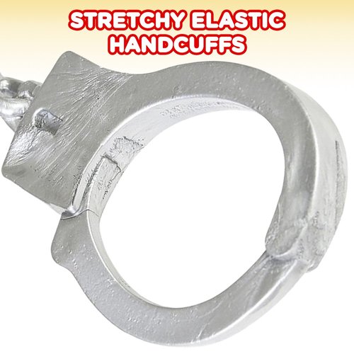 ArtCreativity 10.5 Inch Stretchy Handcuffs- Pack of 2 - Elastic Pretend Play Toy Handcuffs - Flexible Kiddie Handcuffs - Party Favor, Stage or Costume Prop, Goody Bag Filler, Gift for Boys & Girls