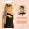 Cephermer Ponytail Extension 22'' 24'' Long Wavy Straight Claw Clip in Pony Tails Hair Extensions Natural Looking Synthetic Hairpiece for Women Chocolate Brown