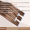 Tape in Hair Extensions Human Hair 4/27 Highlight Brown Straight Tape in Human Hair Extensions Adhesive Glue on Premium Quality Silky Invisible Seamless Skin Weft 14 inches 20pcs 40g/pack