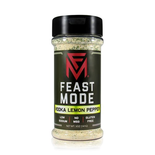 Vodka Lemon Pepper - Feast Mode Flavors - Low Sodium, No MSG, Gluten Free, All Natural, Meal Prep Seasoning, Healthy, Lemon Powder, Vodka Seasoning
