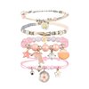 ZYLLGLOW 4 PCS Kawaii Crystal Pearl Bracelet Set - Cute Anime Elastic Beaded Bracelets for Girls and Women. Adjustable Charm Bracelets Perfect Birthady Gift for Friends and Teens.