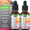 (2 Pack) Organic Vitamin D3 K2 Drops w MCT Oil Omega 3, Maximum Strength, 5000 IU, No Fillers, Non-GMO Liquid D3 for Faster Absorption, Immune Support (Strawberry, 2 Fl Oz)