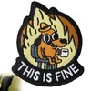 XMJY This is Fine Dog Patch, 1 Pcs Funny Meme Embroidered Patches, Tactical Military Morale Patch with Hook Fastener Backing, Cute Applique Accessories for Backpacks, Vests, Jackets, Jeans, Hats