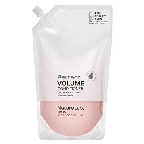 NATURELAB. TOKYO Perfect Volume Conditioner: Eco-Friendly Refill Pouch: Lightweight Hair Conditioner, Build Lift, and Body to Flat, Fine, or Limp Hair I 22.9 FL OZ / 680ml