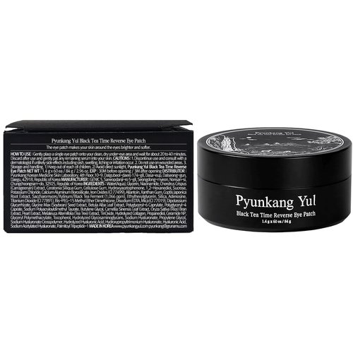 Pyunkang Yul [PKY] Black Tea Time Reverse Eye Patch for Anti-Aging, Deep Nourishing with Low-Molecular Collagen, Dark Circles & Fine Line Care with Kombucha, Korean Skincare (30 Pairs)