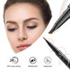 Microblading Eyebrow Pencil, Curved Eyebrow Pen, Magic Eye Brow Pencil for Women with 4-Fork-Tip & Precise Brush-Tip, Natural Hair Like Eye Contouring Pen, Last All Day(Black)