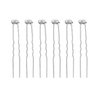 Suandsu 6 Pcs Pearl Crystal Hair Pins Bride Wedding Hair Clips Rhinestone Hair Piece Accessories for Women and Girls Silver