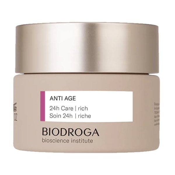 Biodroga Anti Age 24h RICH Face Cream (1.7 oz)- Firming, Smoothing, Anti Wrinkle, Lifting - with Instant Lift Complex & Q10 - NO Fragance, Colouring, Silicons, Mineral Oil, Parabens, Gluten, Lactose