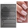 Line Nail Art Stickers Rose Gold Silver Metal Nail Sticker Nail Art Supplies 3D Metallic Curve Stripe Wave Lines Nail Decals French Nail Designs Accessories Striping Tape Wavy Nail Decoration 6 Sheets