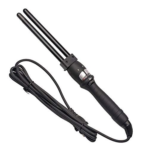 2 Barrel Curling Iron Hair Waver, Double Barrel Hair Curler, Electric Curling Iron for Long Hair, Two Barrel Curling Wand, Beach Wave Curler Dual Voltage