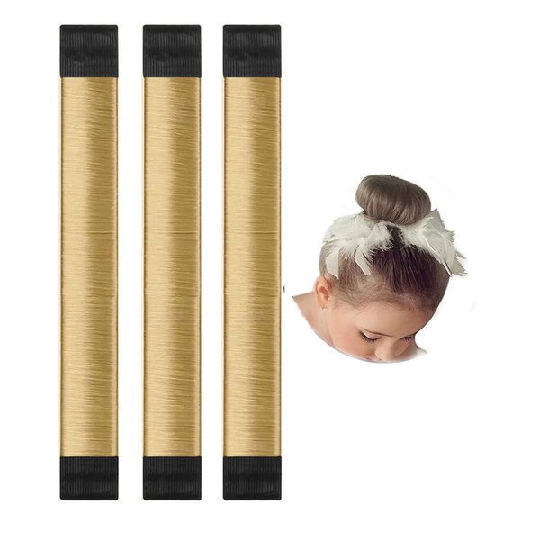 LHAAAYF Hair Donut Set, 3 PCS Mini Doughnut Hair Shapers for Kids Girls, Easy Ballet Bun Maker Tool for Short and Thin Hair (Light Brown)