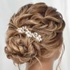 Kilshye Pearl Bride Wedding Hair Pins Rhinestone Bridal Hair Pieces Crystal Prom Hair Accessories for Women and Girls (Pack of 3) (Silver)
