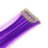 SWACC 12 Pcs Straight One Color Party Highlights Clip on in Hair Extensions Colored Hair Streak Synthetic Hairpieces (Purple)