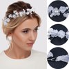 LAPOHI Girls Rhinestone Pearl Bridal Headpieces - Flower Girl Fairy Crown, Crystal Tiara for Wedding Hair Accessories