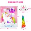 JOYIN Pin The Unicorn Horn Game -21'' x 28'' Unicorn Themed Party Games with 24 PCs Horn Stickers Party Supplies Kids Birthday Party Decoration