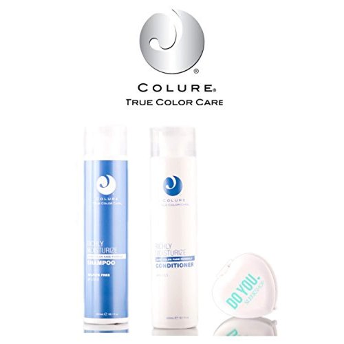 Colure True Color Care Richly Moisturize Shampoo & Conditioner DUO Set (with Sleek Compact Mirror) (10.1 oz / 300ml Kit)