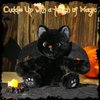 RUODON 10 Inch Black Cat Plush Toy with Bat Wings Stuffed Animal Cat Toy Realistic Kitten Dolls Soft Animal Toys for Halloween Decorations Birthday Gifts