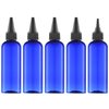 Tekson Hair Color Applicator Bottles, 5 Pack Refillable Squeeze Bottle, Empty Plastic Twist Top Cap Bottles (3.4 OZ, Blue)