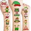 Christmas Temporary Tattoos Themed Merry Christmas Birthday Party Decorations Supplies 96PCS Party Favors Gift Ideal for Boy Girls Cute Noel Xmas Santa Claus Prizes Themed (Elf)