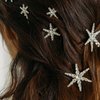 5 PCS Stars Hair Bobby Pins for Women Silver Gold Snowflake Hair Clip Crystal Rhinestones Hair Accessories for Holiday Wedding Birthday Bridal Prom Hairpin
