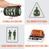 Go Time Gear Survival Life Tent • 2 Person Mylar Emergency Shelter Tube Tent + Paracord • All-Weather Protection for Camping, Hiking, & Survival Kits • Includes Emergency Whistle • 1PK Orange