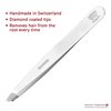 Regine Switzerland Diamond Tip Slant Tweezer, Stainless Steel Precision Tweezers for Eyebrow & Hair Removal