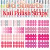 SILPECWEE Pink Nail Wraps for Women Nail Polish Strips Solid Color Glitter Self Adhesive Nail Polish Stickers Gel Nail Strips Fingernail Manicure Stickers with 1pc Nail File (16 Sheets)