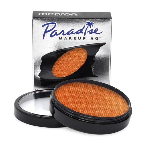 Mehron Makeup Paradise Makeup AQ Pro Size | Stage & Screen, Face & Body Painting, Special FX, Beauty, Cosplay, and Halloween | Water Activated Face Paint & Body Paint 1.4 oz (40 g) (Metallic Orange)